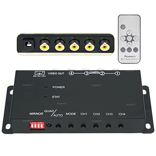 Toughsty 4Ch Mini Color Video Quad Splitter Multiplexer Processor Switcher for CCTV Security Camera