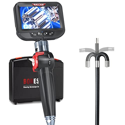 Articulating Borescope Inspection Camera with 4.3" LCD Screen,8.5mm Steering Len, Steerable Endoscope Camera with 10 LED Light, 2MP HD 1080P Video Borescope with 3.3FT Snake Cable