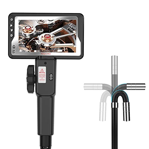 Ralcam Articulating Borescope Inspection Camera with 4.5" IPS LCD Industrial Endoscope,8 Adjustable LED, 8.5mm Len HD1080P Flexible Automotive borescope Within 6000mAh Rechargable Battery