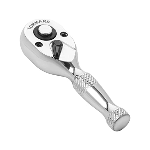 TOMMARS 1/4-Inch Drive Stubby Ratchet Mini Ratchet Quick-Release Head 72-Tooth