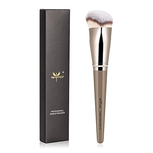 Anmor Contour Brush, Premium Contour Blush Bronzer Face Makeup Brush, Perfect For Cheek Forehead Jaw Nose Blending Deepening Contouring Polishing, Suitable For Powder Liquid Cream (Triangular Contour Brush #0112-51)