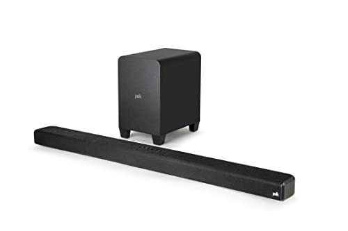 Polk Audio Signa S4 Ultra-Slim Sound Bar for TV with Wireless Subwoofer, Dolby Atmos 3D Surround Sound, Compatible with 8K, 4K, HD TV, eARC and Bluetooth, Black
