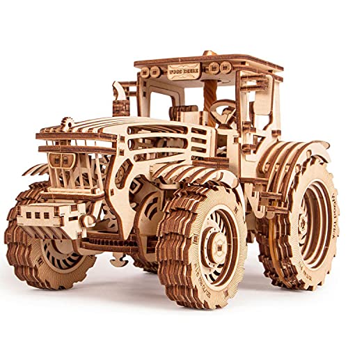 Wood Trick Wooden Mechanical Tractor Model Kit to Build for Adults and Kids - 11x7 - 2 Speeds - 3D Wooden Puzzles for Adults and Kids to Build - Engineering DIY Wooden Models for Adults to Build