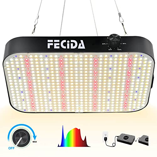 FECiDA Dimmable LED Grow Light 1000W, UV-IR Included Ideal Full Spectrum LED Grow Lights for Indoor Plants, 2023 Best 2x2 2x4 3x3 Grow Tent Light, Daisy Chain Function & Quiet Build-in Fan