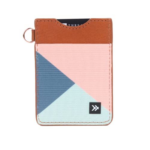 Slim Minimalist Elastic & Leather Vertical Wallet with RFID for Men & Women | Small Credit Card Holder for Front Pocket (Fine Line)