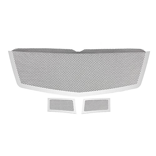 APS Premium Stainless Steel Chrome Frame Black Mesh Grille Compatible with Cadillac Escalade 2007-2014 Combo N19-C04777A