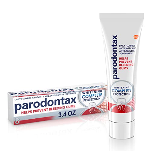 Parodontax Whitening Toothpaste for Bleeding Gums, Complete Protection Teeth Whitening and Gingivitis Treatment - 3.4 Ounce