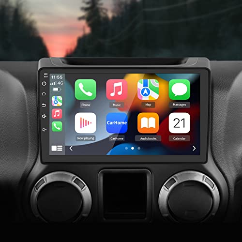 Android 12 Car Radio Stereo Compatible for Jeep Wrangler JK Gand Cherokee Dodge Ram 1500 with Wireless Apple CarPlay Android Auto,GPS/FM/WiFi/USB