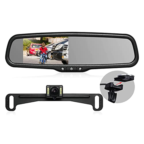 AUTO-VOX T2 Backup Camera for Car/Trucks, OEM Look Rear View Mirror Camera Monitor with IP68 Waterproof Back Up Camera Systems, Super Night Vision Reverse Camera with 170Wide Angle
