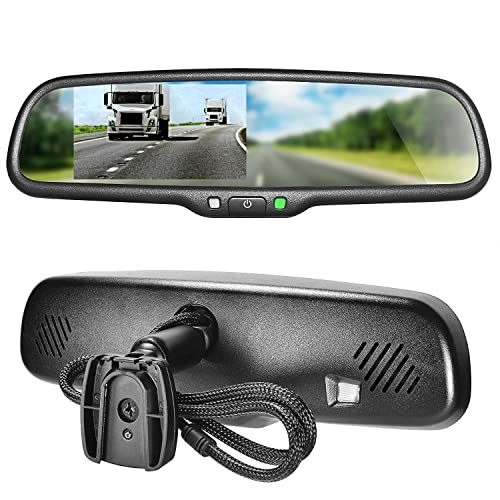 Master Tailgaters 10.5" OEM Rear View Mirror with 4.3" LCD Screen | Rearview Universal Fit Mount | Auto Adjusting Brightness LCD | Anti Glare | Full Original Mirror Replacement | Easy to Install