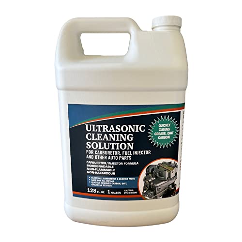 Ultrasonic Cleaner Solution for Carburetors and Engine Parts, Ultrasonic Cleaning Solution and Washing Compound for Ultrasonic and Immersion Washers - Concentrated (1 Gallon)
