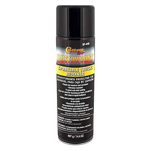 Custom Coat Sprayable Truck Bedliner - Extra Large 14.4 Ounce Spray Can - Black - A Great Aerosol Truck Bed Liner for Touch-Up or Complete Truck Beds