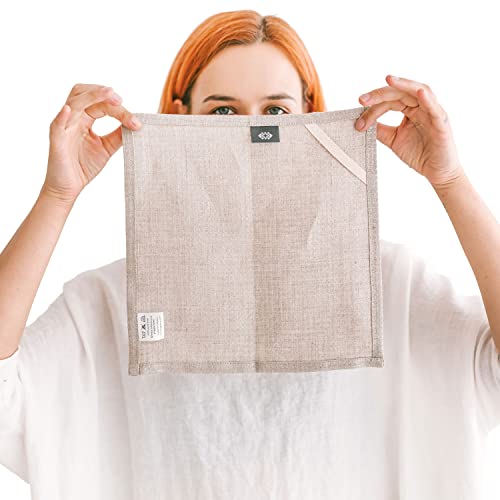 Thing Stories Wash Cloths for Your Face - Pure 100% Flax Linen Washcloths - 4-Pack 10x10-inch Linen Face Cloths - Natural Fiber Wash Clothes for Bathroom - Linen Exfoliating Face Towel for Women