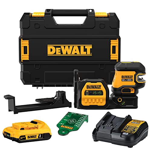 DEWALT 20V MAX Laser Level Kit, Line Laser, 5 Spot, Green (DCLE34520G)
