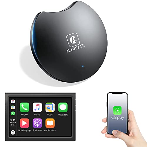Auformer CarPlay Wireless Adapter, 2023 Newest Wireless CarPlay Adapter for iPhone, Apple CarPlay Wireless Dongle for All OEM Wired CarPlay Cars, 5.8GHz WiFi Plug & Play No Delay Online Update