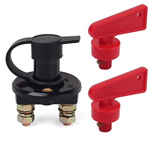 Battery Disconnect Switch with Keys, 12V-24V Battery Kill Switch for Marine Boat RV ATV Car Auto Truck Vehicle, Waterproof Battery Master Switch, 200/1000 Amps, On/Off