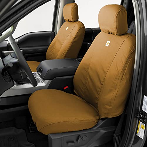 Covercraft Carhartt SeatSaver Custom Seat Covers | SSC3477CAGY | 1st Row 40/20/40 Bench Seat | for 2019-2020 Ford F-150, 2019-2022 F-250/F-350 | Gravel