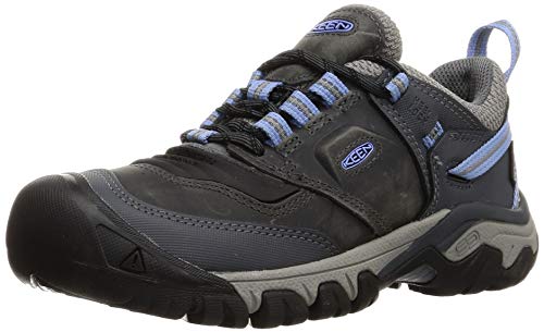 KEEN Women's Ridge Flex Low Height Waterproof, Steel Grey/Hydrangea, 9