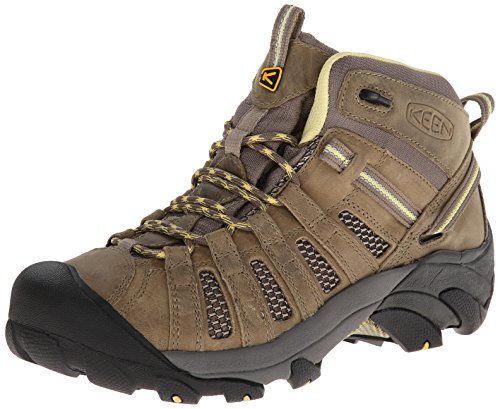 KEEN Women's Voyageur Mid Height Breathable Hiking Boots, Brindle/Custard, 6.5