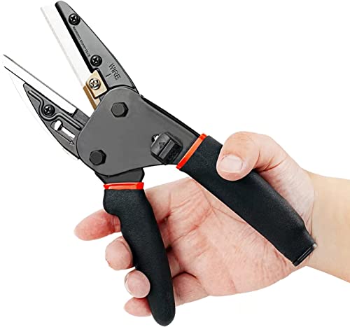 Heavy Duty Utility Industrial Scissors - Safety Lock,Non-slip Handle with All Purpose Scissors& Multifunctional Wire Cutter Cutting Tool for Soft Pipe/Fibre/Wood/Iron Wire/Box