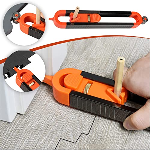 Precise Contour Gauge with Lock - 2023 Upgrade Woodworking Tools Precise Shape Duplication, Contour Measuring Tool with Adjustable Lock, Must Have Tool for DIY Handyman, Construction, Measuring Tools