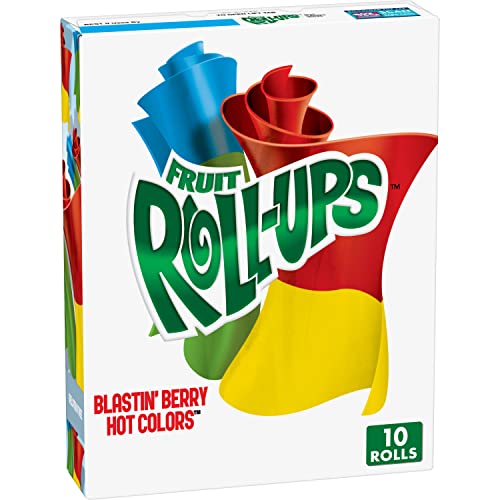 Fruit Roll-Ups Fruit Snacks, Blastin' Berry Hot Colors, 10 ct