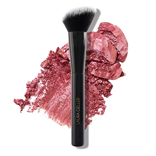 LAURA GELLER NEW YORK Angled Blush Brush with Black Wooden Handle & Dense Bristles for Makeup Application