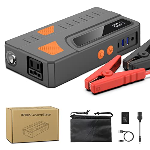 3000A Portable Car Jump Starter Pack Booster Charger Battery Power Bank 18000mAh Portable Phone Laptop Charger Car Jump Starter with AC Outlet 66.6Wh Battery Jump Starter for 12V Car Motorcycle