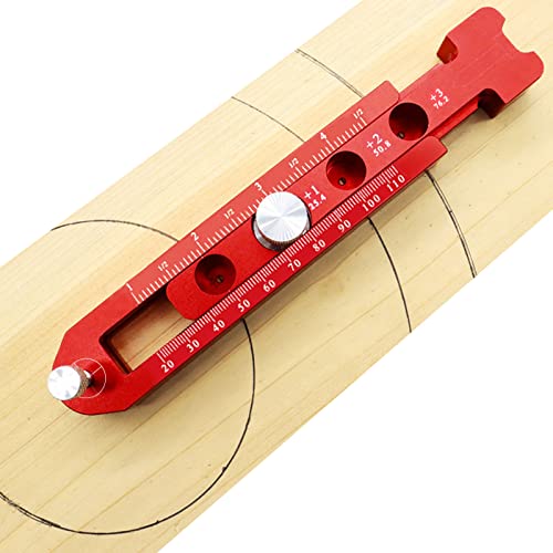 Woodworking Aluminum Alloy Circular Drawing Tool,Fixed-Point Marking Gauge Woodworking Compass Scribe,Metric/British,Adjustable Drawing Circle Ruler