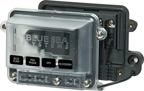 Blue Sea Systems 2356 Water-Resistant 4 Gang Common BusBar with Cover,Black