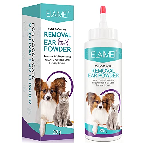 Removal Ear Powder for Pets, Dog Ear Cleaner, Removes Irritation, Itching and Infection, Reduce Ear Scratching and Head Shaking, Pets Ear Infection Treatment, Cleans & Remove Odors