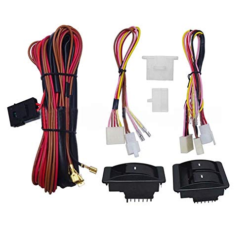 Jinyi 6Pcs 12V Universal Car Power Window Switch Regulator Kits with Wiring Harness for 2 Doors