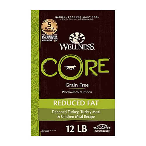 Wellness CORE Natural Grain Free Dry Dog Food, Reduced Fat, 12-Pound Bag