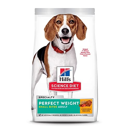 Hill's Science Diet Adult Perfect Weight for Weight Management, Small Bites Dry Dog Food, Chicken Recipe, 4 lb. Bag