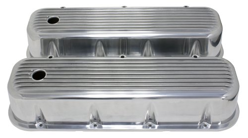 1965-95 Compatible/Replacement for Chevy Big Block 396-427-454-502 Tall Polished Aluminum Valve Covers - Finned