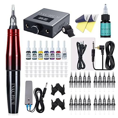 Permanent Makeup Machine INKCHUM Microblading Kit for Beginners Microblading Supplies with Power Supply,Foot Pedal,Professional Semi Permanent Makeup Machine for Microblading and Makeup Artists