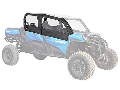 SuperATV Primal Soft Cab Enclosure Upper Doors for 2021+ Can-Am Commander 1000R DPS MAX / 1000R XT MAX | Resistant to Water and Abrasions | Uses Double-Polished Vinyl Windows| USA Made