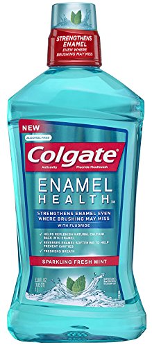 Colgate Enamel Health Anticavity Fluoride Mouthwash, Sparkling Fresh Mint, 33.8 fl oz