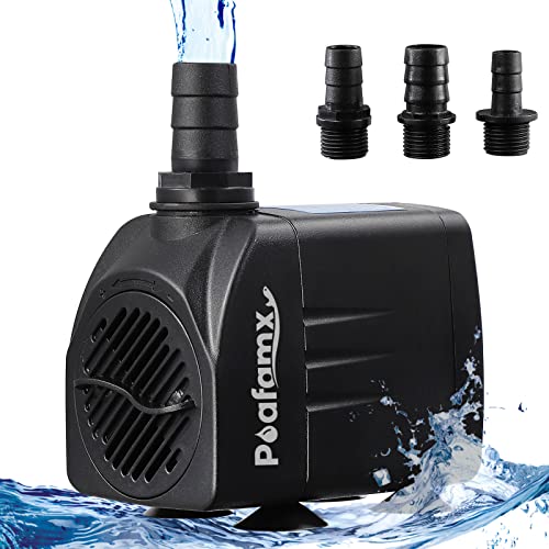 Poafamx 550GPH Submersible Pump 30W Ultra Quiet Aquarium Water Pump with 7.2ft High Lift Fountain Pump 3 Nozzles for Pond Hydroponics Statuary Fish Tanks