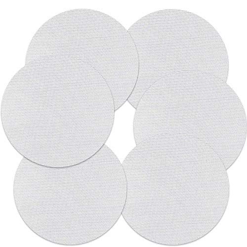 Reusable Silicone Bamboo Steamer Liner 12 inch Round Steamer Mesh Pad for Buns Dumplings Dim Sum, Heat Resisitance&Evenly| Silicone Dumplings Pad, 6 Pack, White, 12''