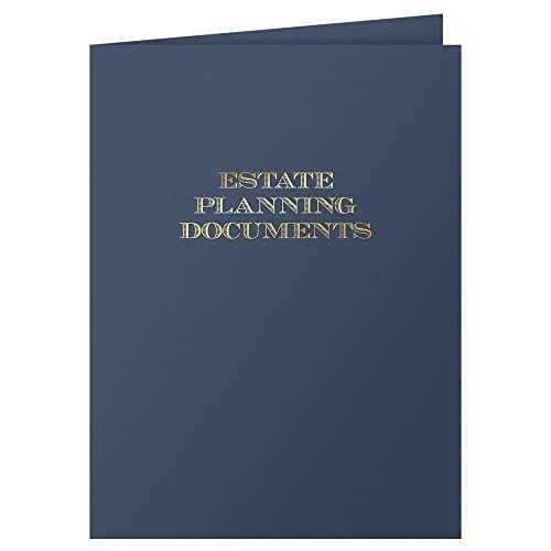 The Gallery Collection, 25 Count, Estate Planning Documents Pocket Folders, Gold Foil Stamped, for Legal Professionals (9 x 12) - Blue