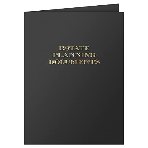The Gallery Collection, 25 Count, Estate Planning Documents Pocket Folders, Gold Foil Stamped, for Legal Professionals (9 x 12) - Black