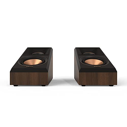 Klipsch Reference Premiere RP-500SA II Dolby Atmos Highly Versatile Surround Sound Speakers for Up-Firing Immersion, Height Speakers, or Rear Surround Speakers for Cinematic Home Theater in Walnut