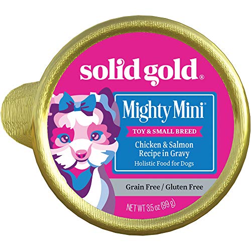 Solid Gold Wet Dog Food for Small Dogs - Mighty Mini Grain Free Wet Dog Food Made with Real Salmon - for Puppies, Adult & Senior Small Breeds with Sensitive Stomachs