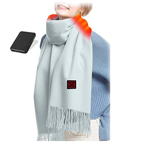 Qdreclod Heated Scarf for Women Rechargeable Heating Scarf with 5V 4000mAh Battery Neck Wrap Windproof Soft Neck Scarf for Men Scarves