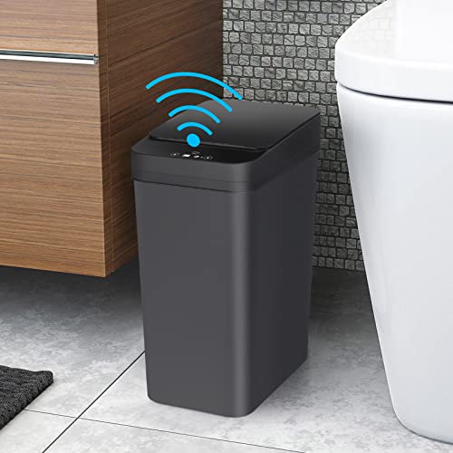 Anborry Bathroom Touchless Trash Can 2.2 Gallon Smart Automatic Motion Sensor Rubbish Can with Lid Electric Waterproof Narrow Small Garbage Bin for Kitchen, Office, Living Room, Toilet, Bedroom, RV