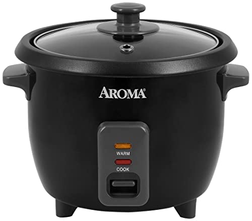 Aroma Housewares 6-Cup (Cooked) / 1.5Qt. Rice & Grain Cooker (ARC-363NGB),Black,6-Cup Cooked / 3-Cup Uncooked