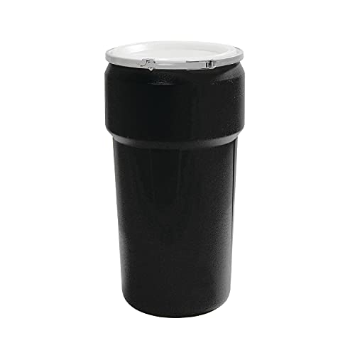 Eagle 20 Gallon Lab Pack Barrel Drum with Plastic Lever Lock Band, Height: 31 in Width:16 in Depth:16 in, Black, 1623BLK