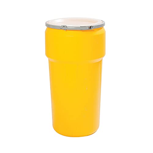 Eagle 20 Gallon Lab Pack Barrel Drum with Metal Lever Lock Band, Yellow, 1623M