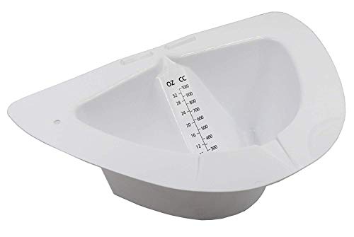 Comfort Axis Slanted Specimen Collector Pan with Graduations, 32 Ounces, 2 Pack, White